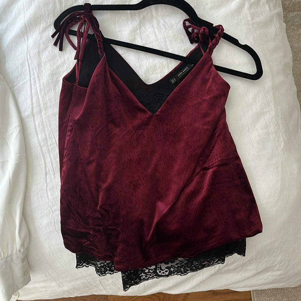 Zara velvet top